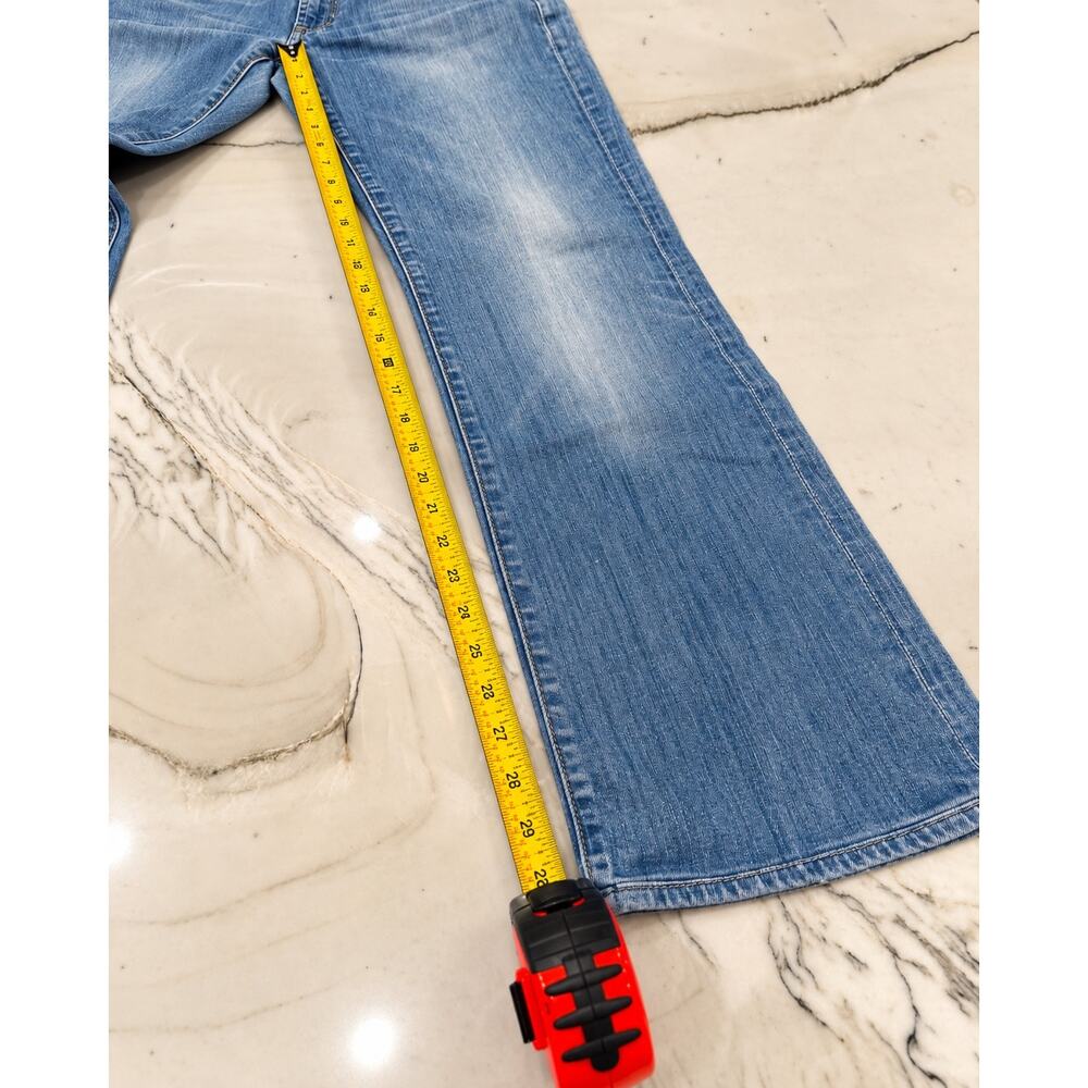 7 For All Mankind Bootcut Jean 31 Low Rise Stretch Y2K Model Off Duty Light Wash - Picture 8 of 13